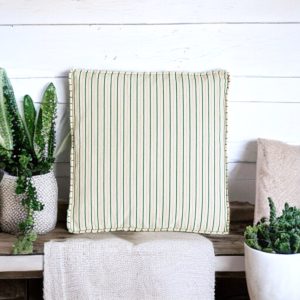 Coussins rayés Light Green (lot x6)